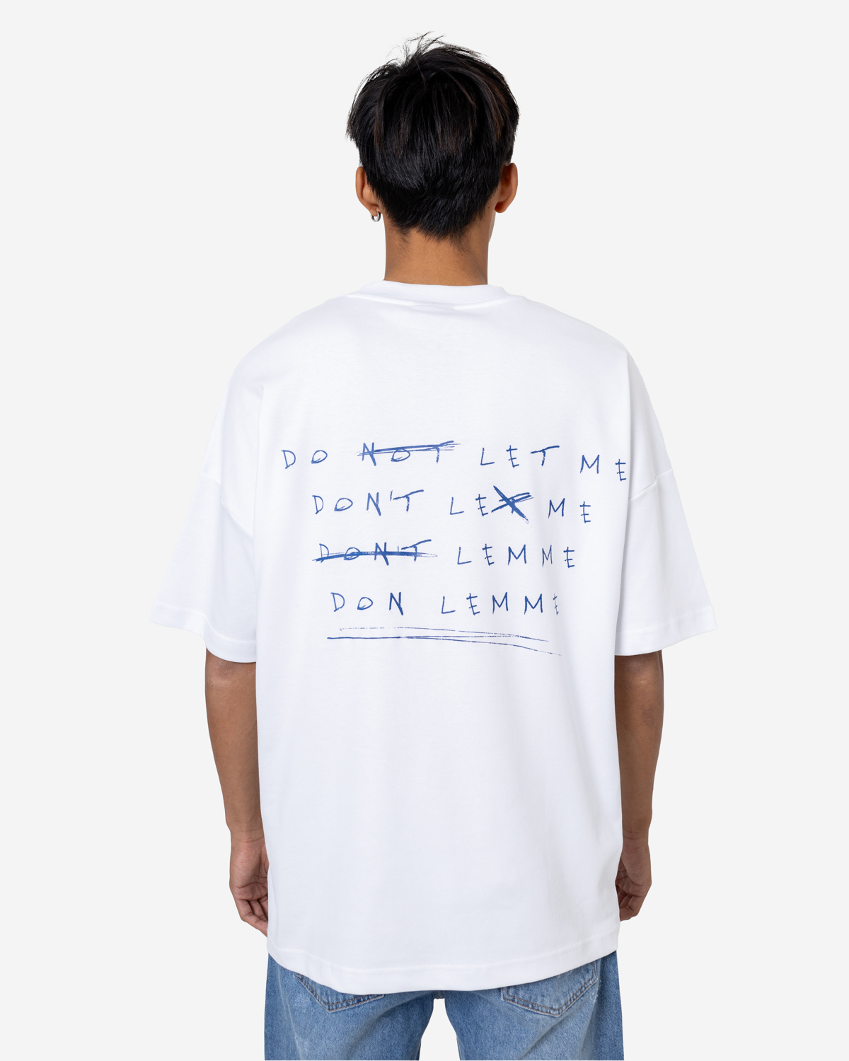 Don Lemme Oversized Triko Scribble - white Veľkosť: M