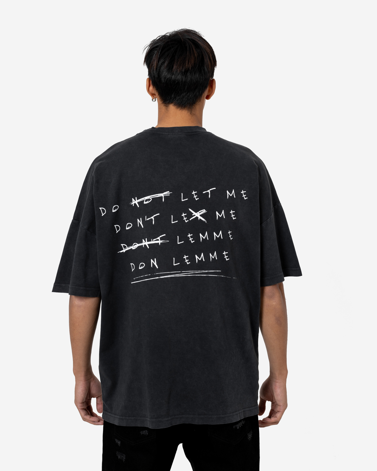 Don Lemme Oversized Triko Scribble - vintage Veľkosť: L