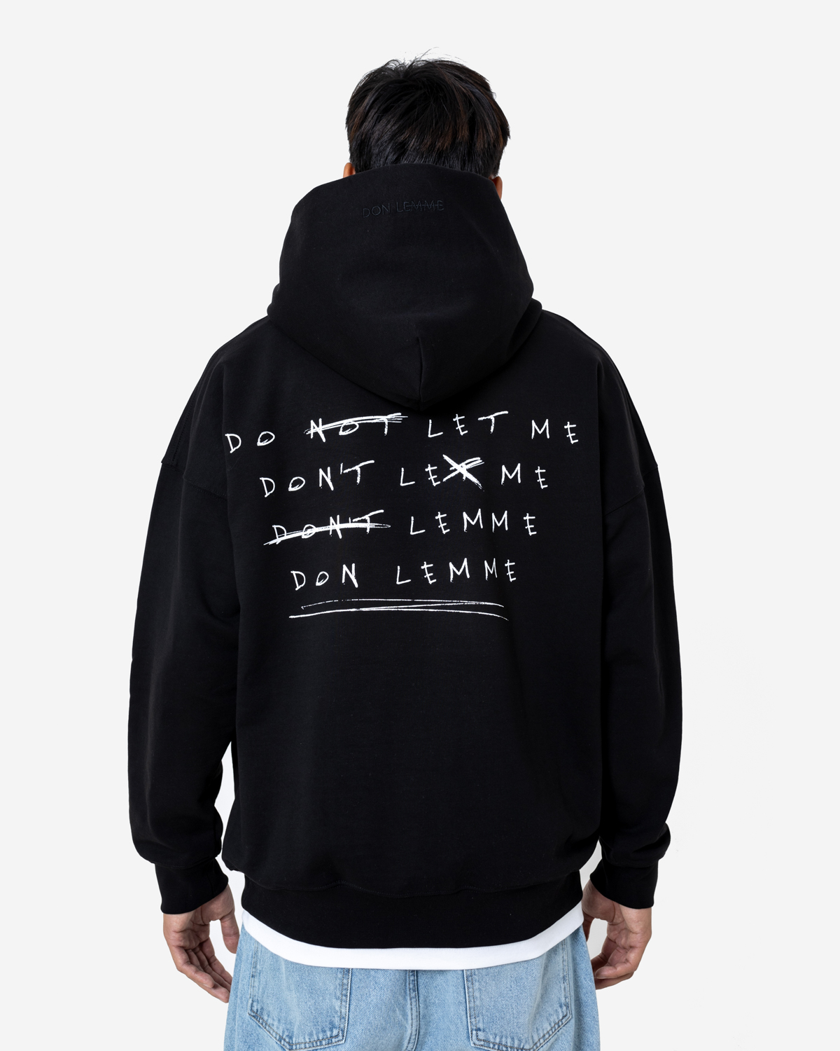 Don Lemme Oversized Mikina Scribble - black Veľkosť: L