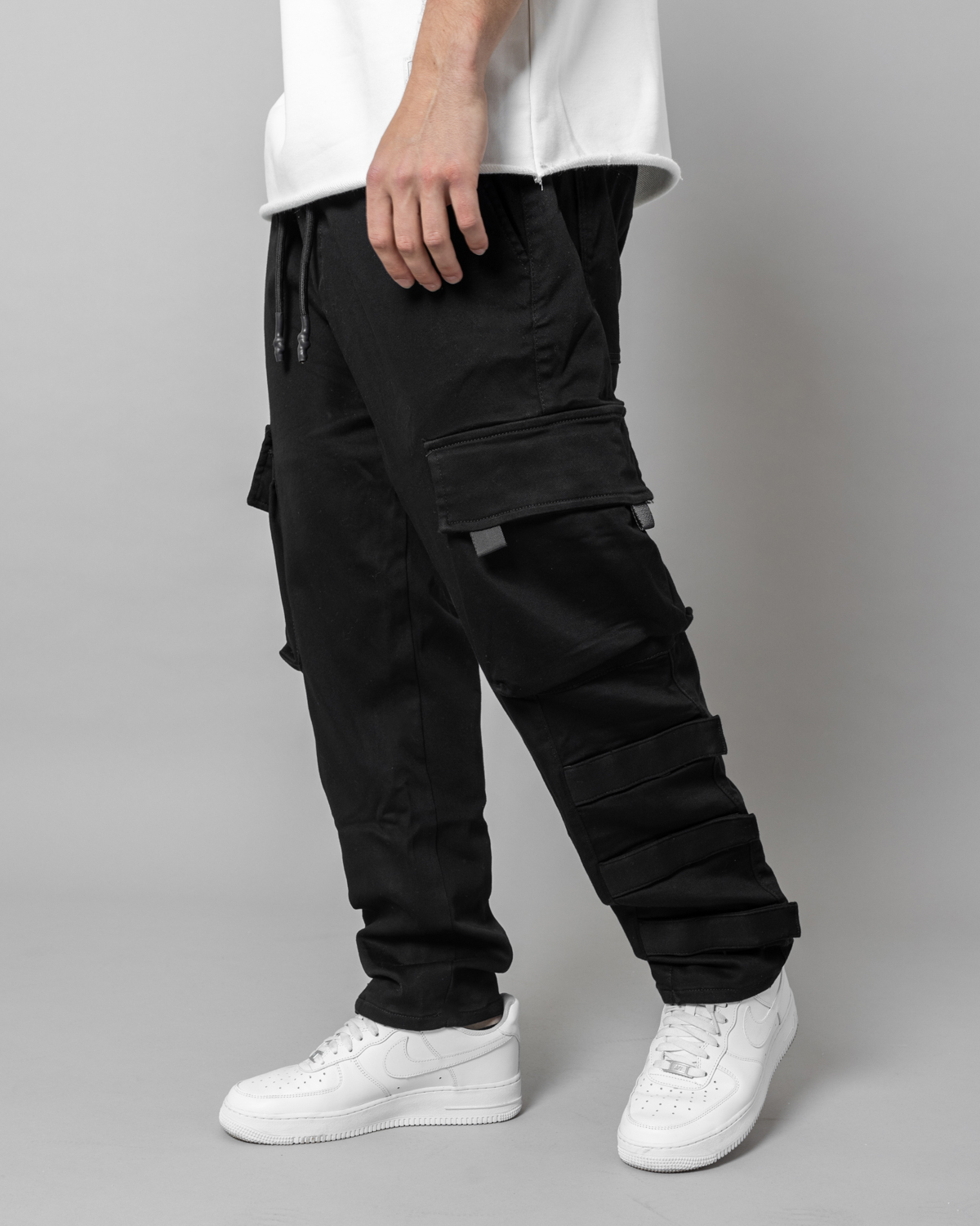 Čierne cargo fit nohavice TABLERE Veľkosť: S