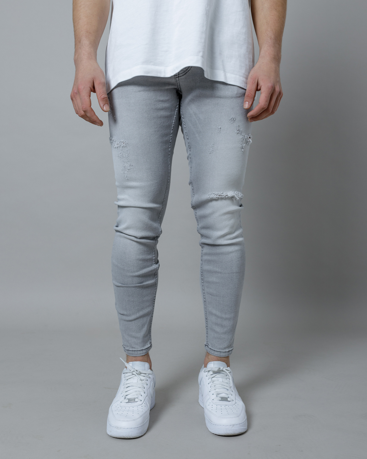 Sivé skinny fit rifle PHOOEY Veľkosť: 36