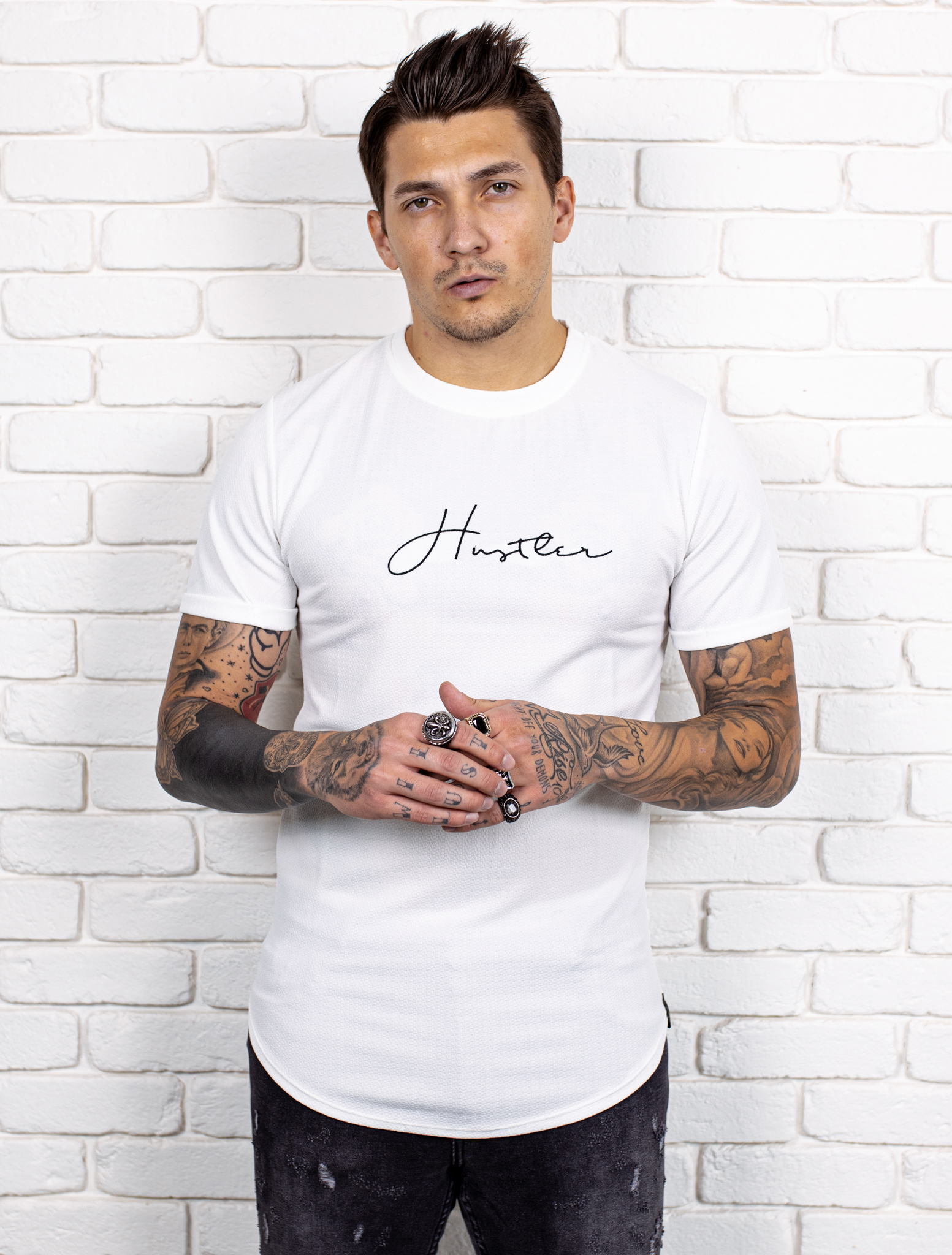 Tričko Hustler - biele Veľkosť: L