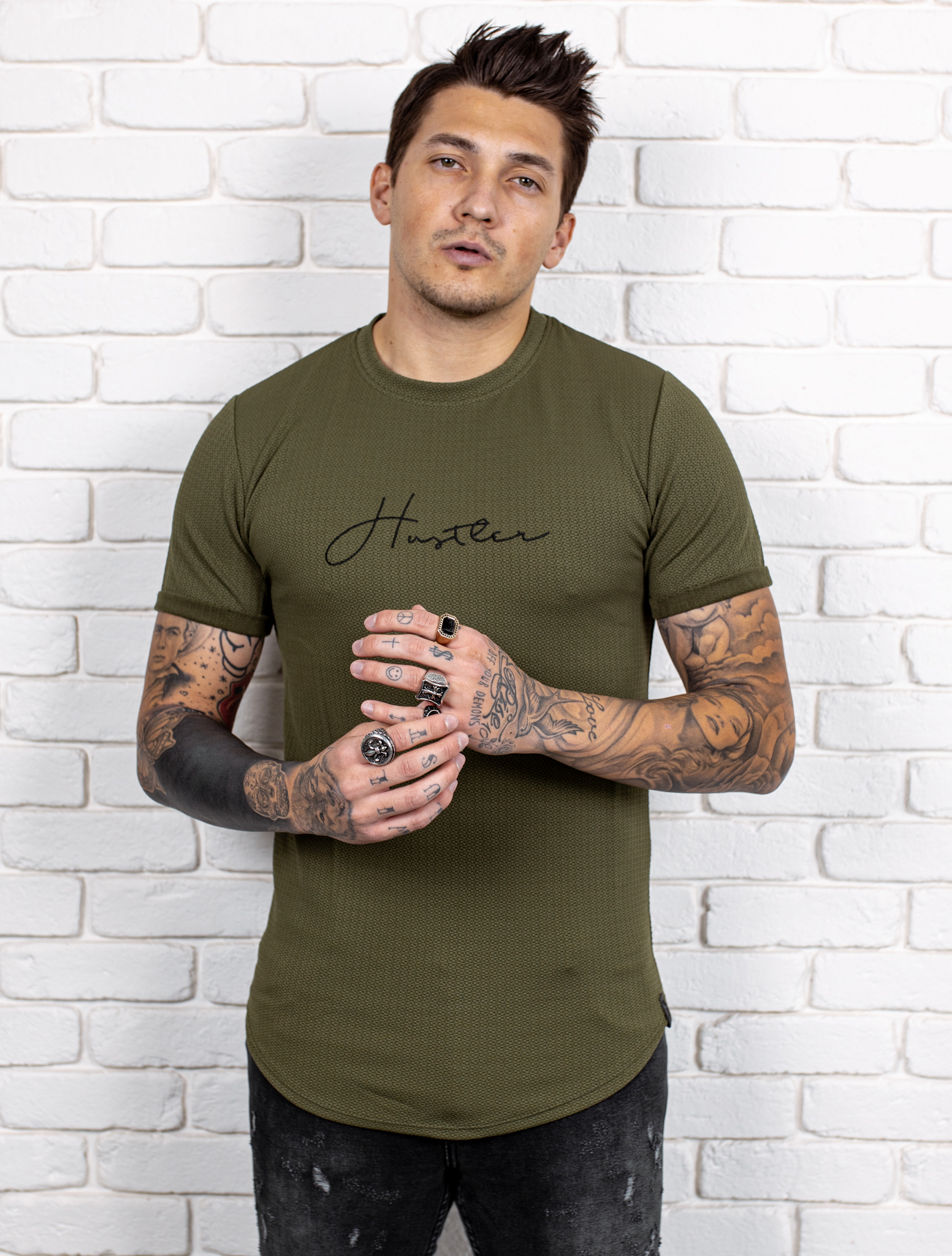 Tričko Hustler - khaki Veľkosť: XXL