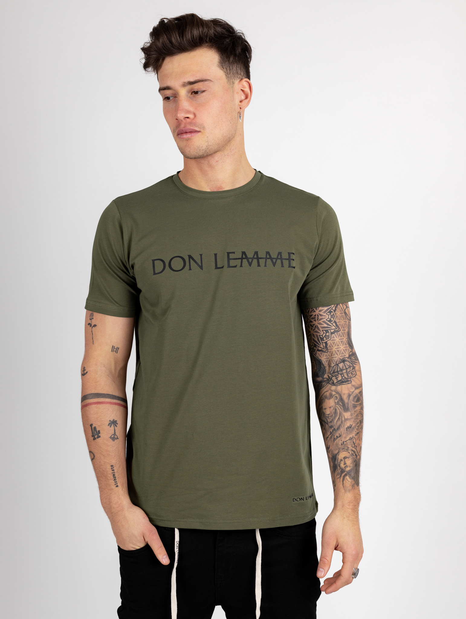 Don Lemme Tričko Label - khaki Veľkosť: M