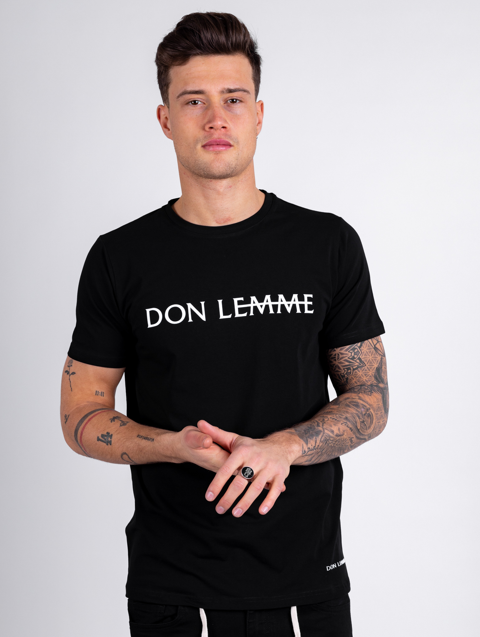 Don Lemme Tričko Label - čierne Veľkosť: XL