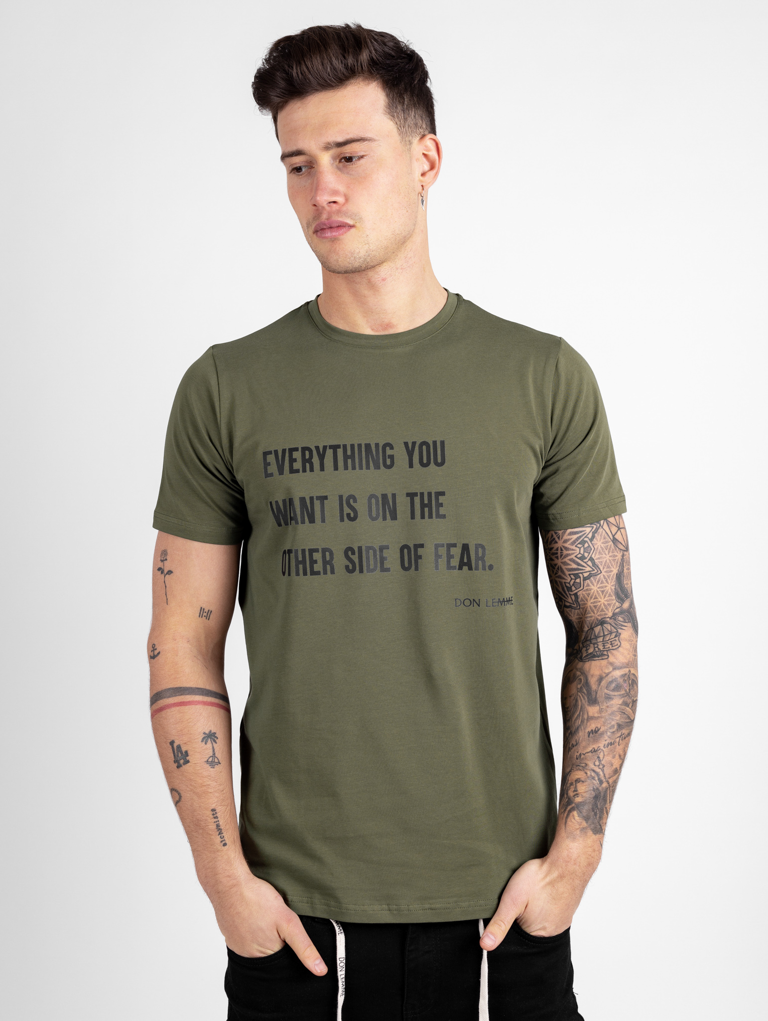 Don Lemme Tričko Fear - khaki Veľkosť: S