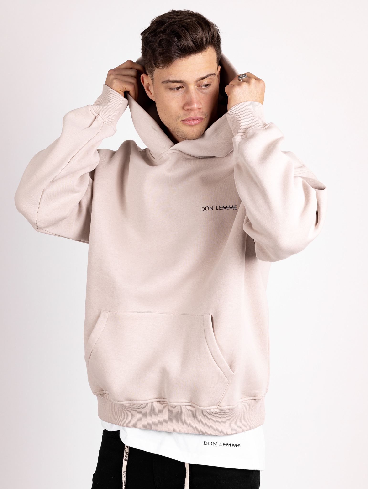 Don Lemme Oversized Mikina Heart - Béžová Veľkosť: L