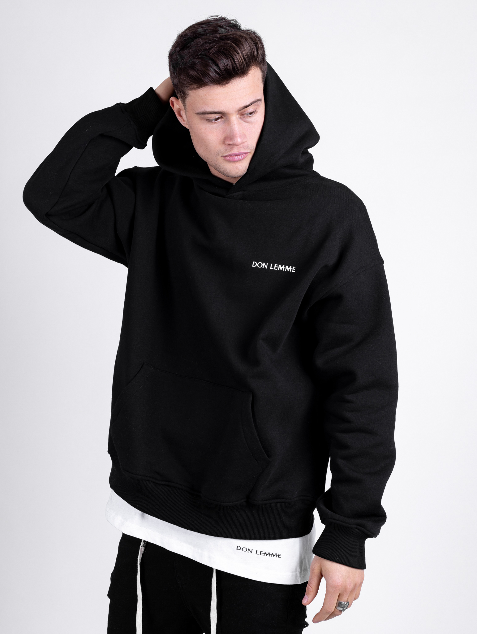 Don Lemme Oversized Mikina Heart - čierna Veľkosť: XL