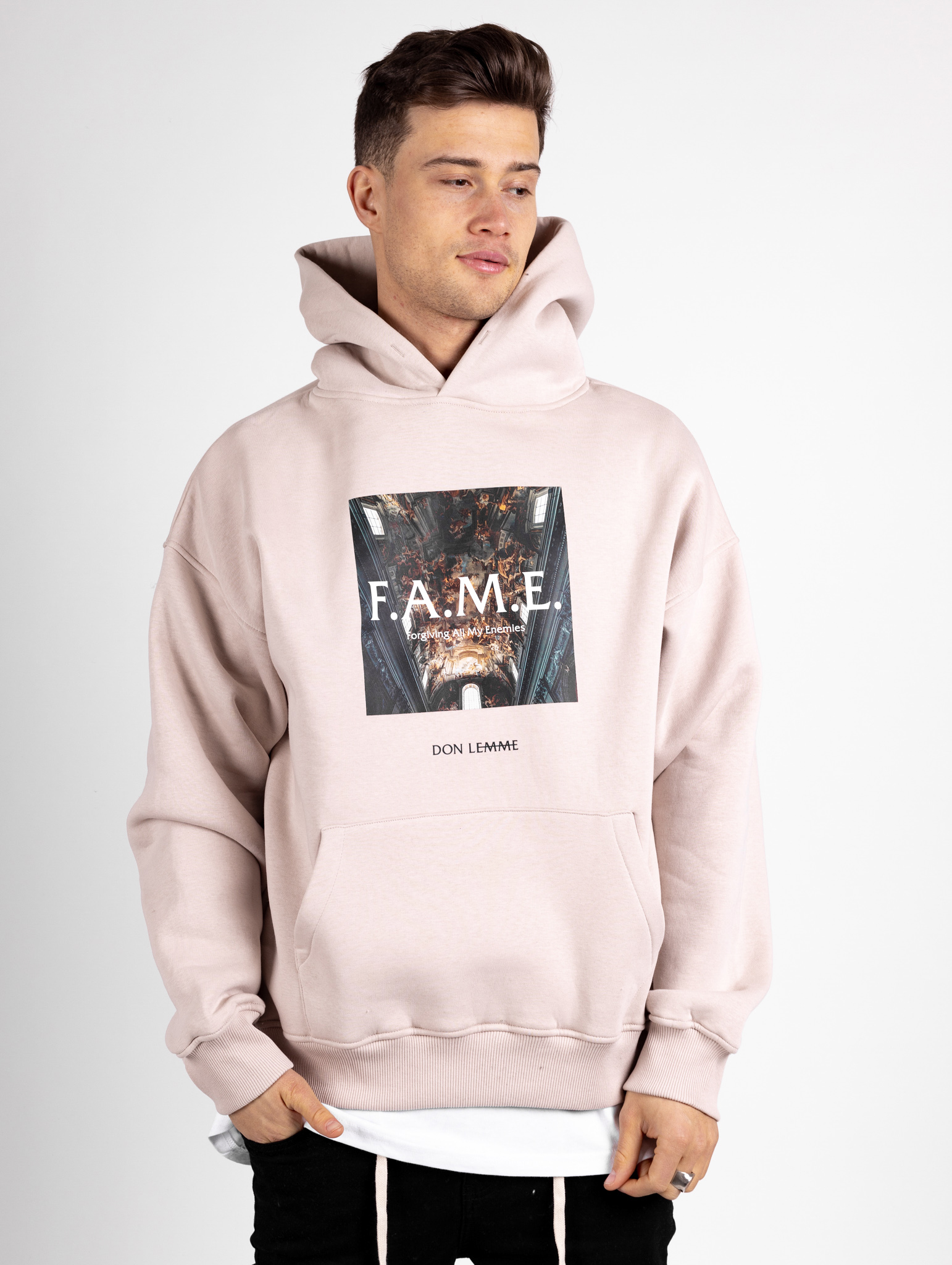 Don Lemme Oversized Mikina Fame - Béžová Veľkosť: M