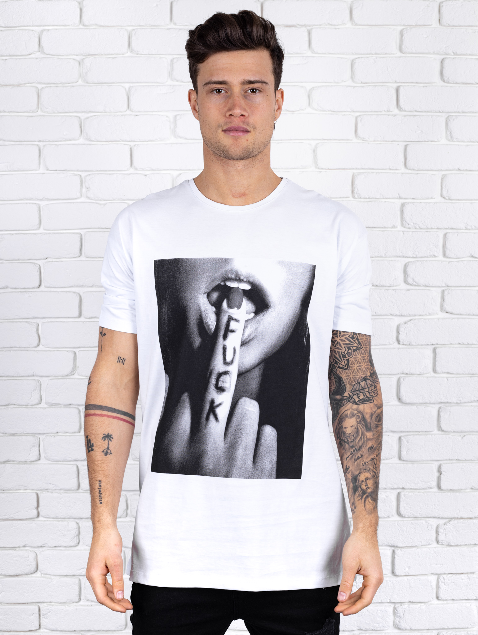 Tričko Fck - biele Veľkosť: XL