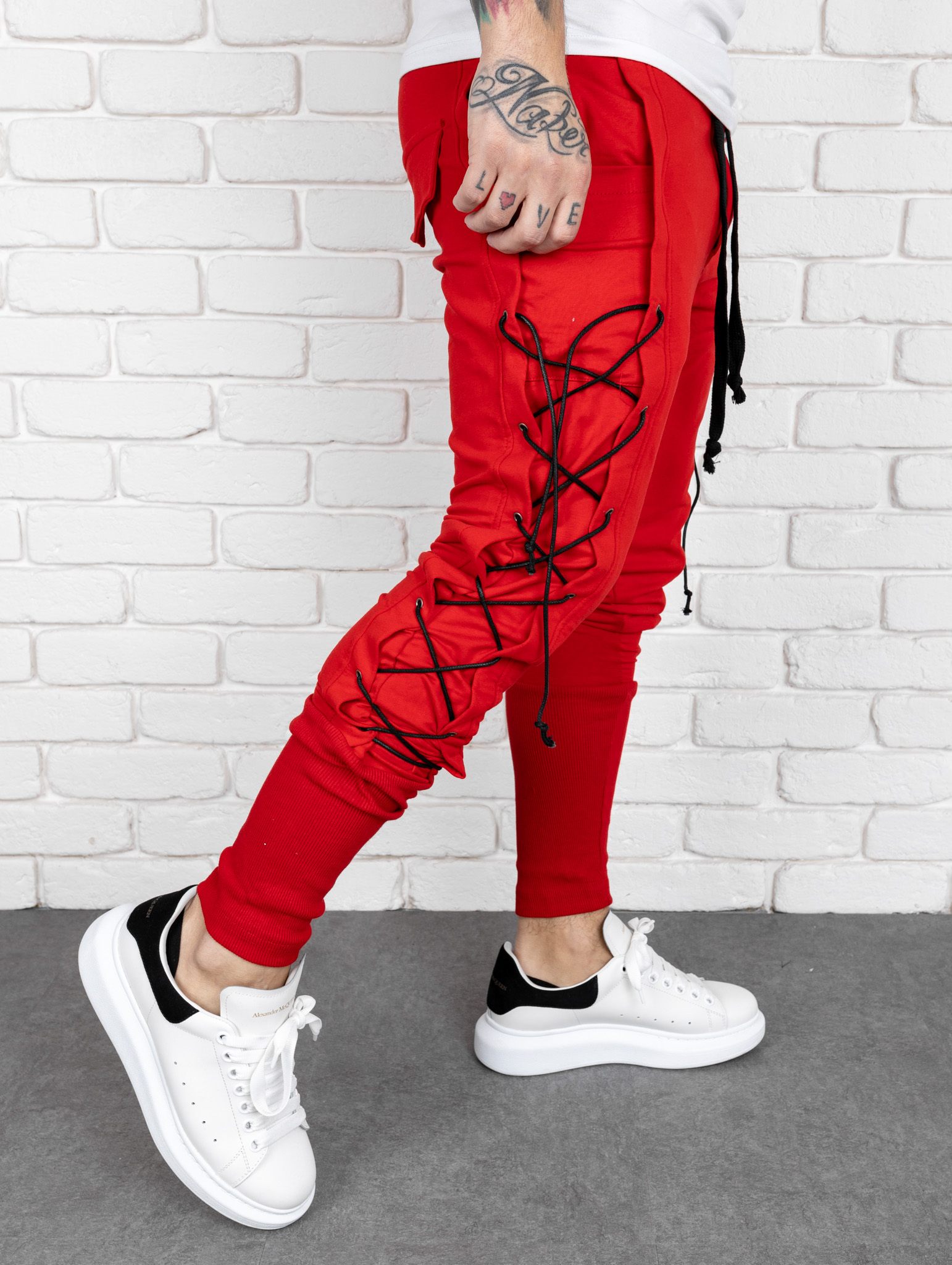 Tepláky Dumb - červené Veľkosť: XL