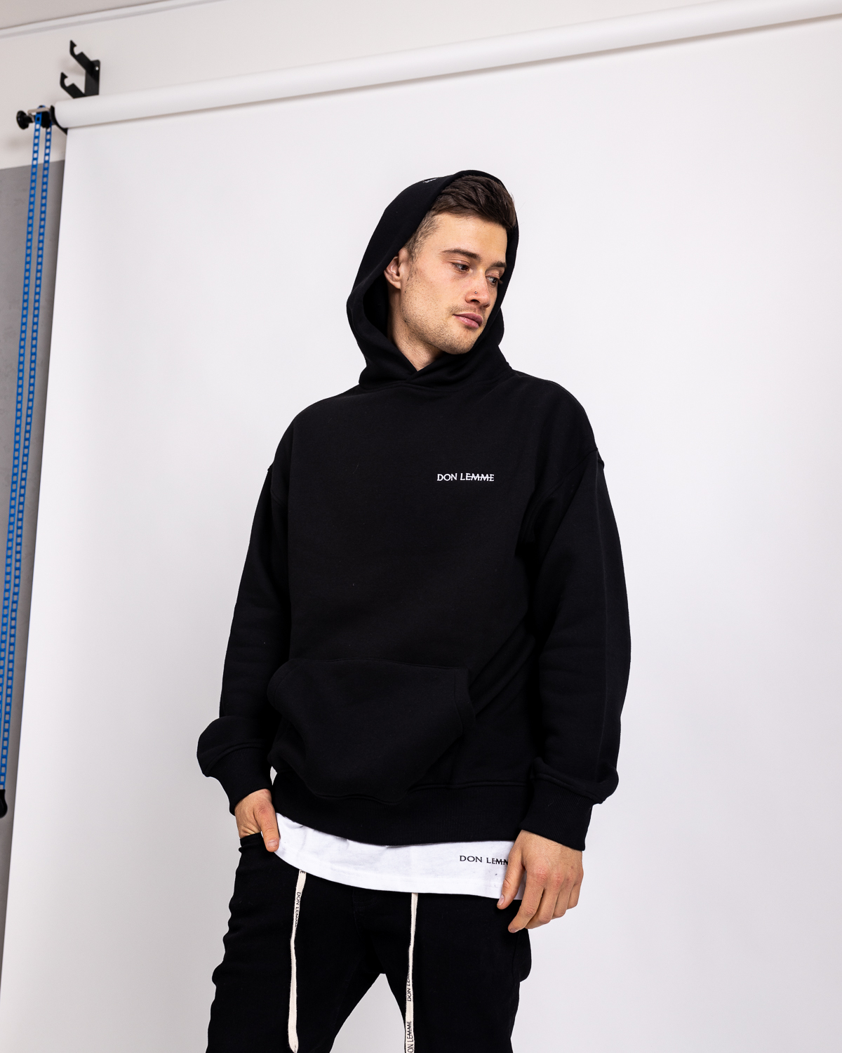 Don Lemme Oversized Mikina Minimal - čierna Veľkosť: XL