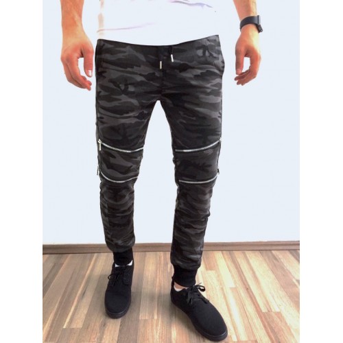 Stylovej.cz Tepláky Army černé Veľkosť: XL