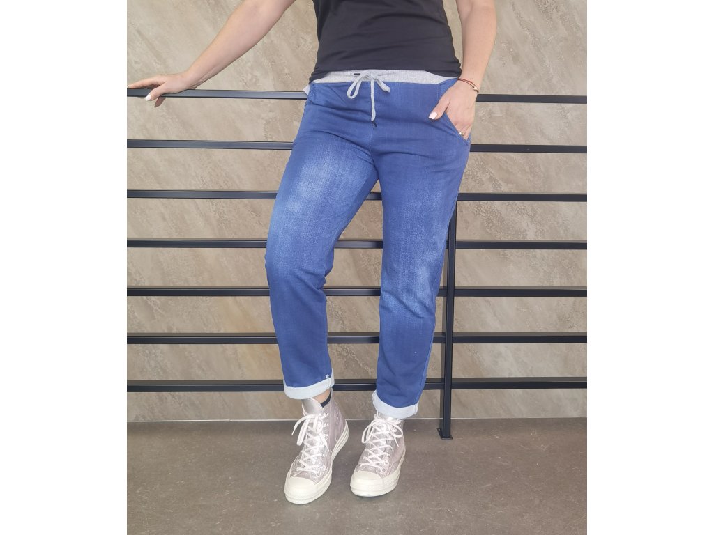 Dámské jednobarevné baggy modré