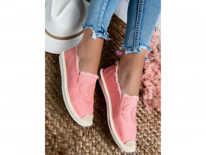 Dámské plátěné espadrilky losos