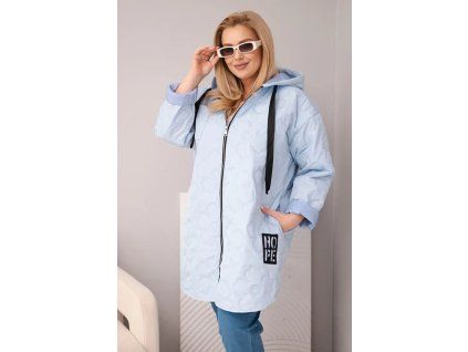Plussize prošívaná bunda modrá