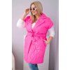Plussize vesta s páskem neonově růžová