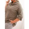 Plussize blůza volného střihu khaki