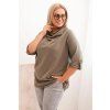 Plussize blůza volného střihu khaki
