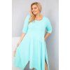 Plussize šaty s asymetrickým lemem mint