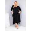 Plussize šaty s asymetrickým lemem černé