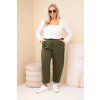 Plussize kalhoty volného střihu khaki
