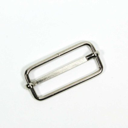 Kovový posunovač popruhů 38 mm- stříbrná