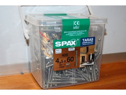 SPAX SET, 400 terasových šroubů 4,5x60 mm + BONUS