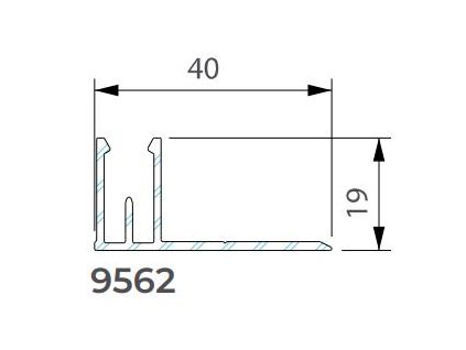 Základní profil ukončovací 40 x 19 mm, ALU - 3 m