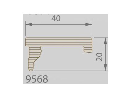 Ukončovací profil k 9562, 40 x 20 mm - 3m