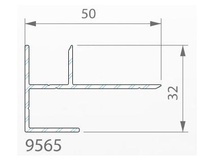Venkovní ALU rohový profil  50 x 32 mm - 3 m