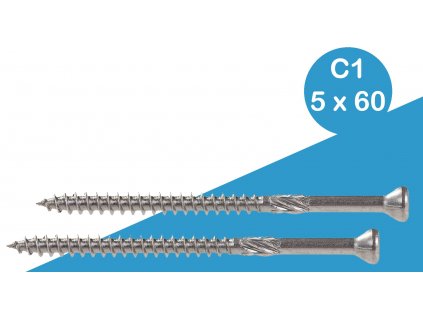 Terasové šrouby 5x60mm nerez  C1, 100 ks v balení