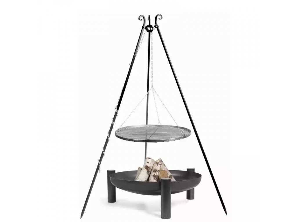 zestaw palenisko palma 70 cm trojnog 180 cm ruszt stal czarna 60 cm cookking