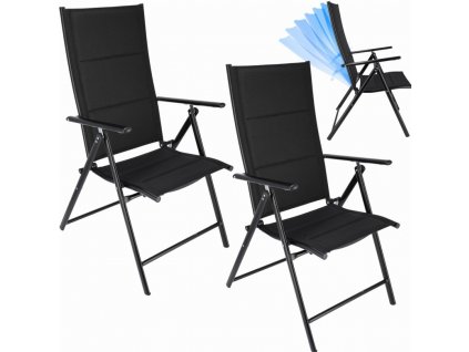 Zahradní polohovací křeslo Stylo SD-3284 černá - 2 ks