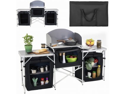 Kempingová kuchyň 172 × 46 × 110 cm - černá