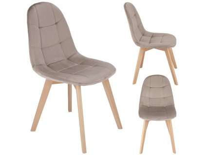 Sametová jídelní židle Stylo COLIN - béžová