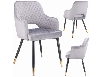 Jídelní čalouněná židle Stylo BORGO - šedá