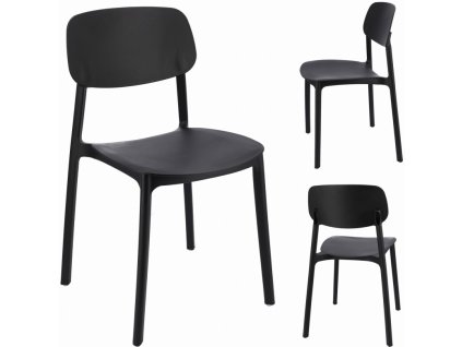 Plastová židle Stylo LARA - černá