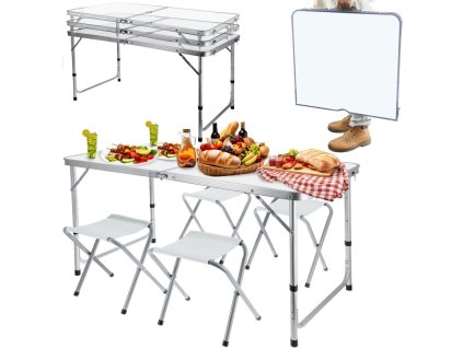 Kempingový skládací set Stylo SD-3276 - bílý