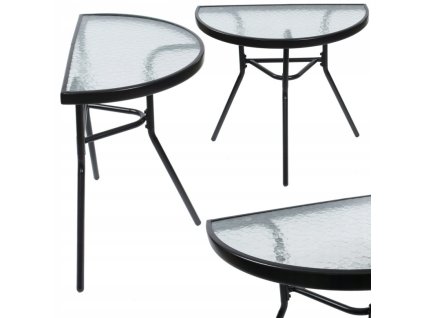 Balkonový stolek půlkruhový Stylo LYON 70cm  - černá