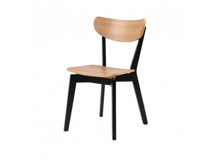 Dřevěná židle RUBBO - černá/dřevěná