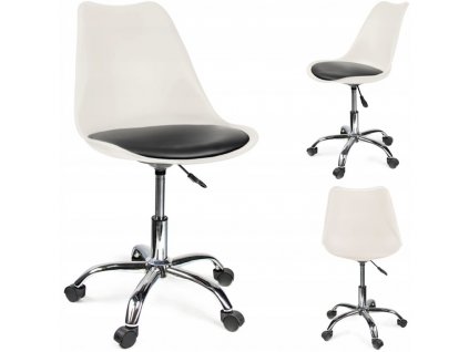 Otočná židle IGER - černá / bílá