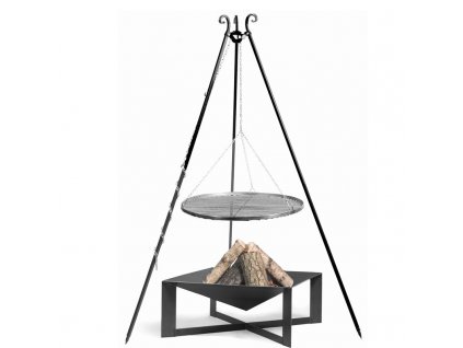zestaw palenisko cuba 70 cm trojnog 180 cm ruszt stal czarna 50 cm cookking