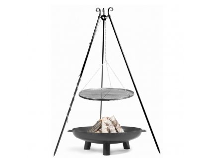 zestaw palenisko bali 60 cm trojnog 180 cm ruszt stal czarna 50 cm cookking