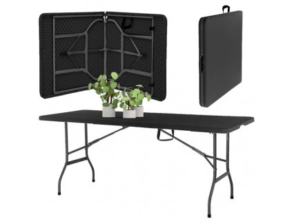 Cateringový stůl skládací 180x70 cm, černý STYLO BANQUET