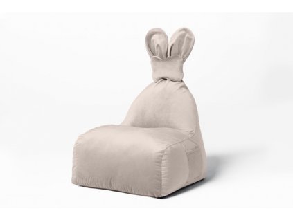 Uszata pufa siedzisko z oparciem Funny Bunny VELVET Bezowa [398] 1200