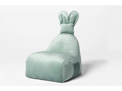 Uszata pufa siedzisko z oparciem Funny Bunny VELVET Mint [350] 1200