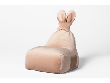 Uszata pufa siedzisko z oparciem Funny Bunny VELVET Blady Roz [343] 1200