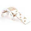 Montessori houpačka s prknem 5v1 - bílá/ barva dřeva