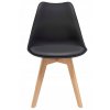 Skandinávská plastová jídelní židle, eko kůže Stylo OSLO - černá